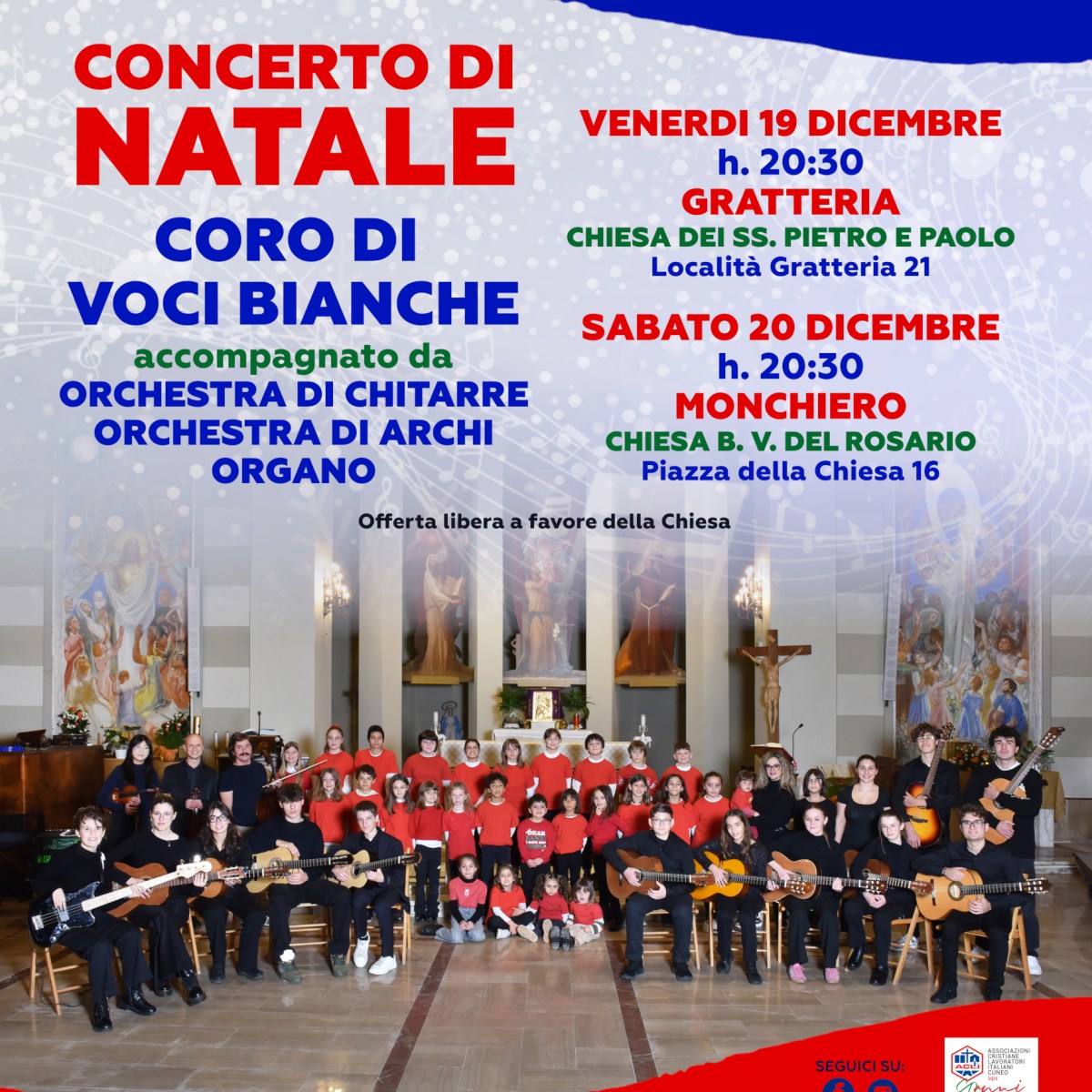 CONCERTO DI NATALE CORO DI VOCI BIANCHE GRATTERIA –&nbsp;MONCHIERO